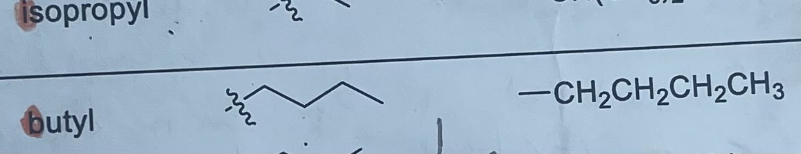 <p>-CH<sub>2</sub>CH<sub>2</sub>CH<sub>2</sub>CH<sub>3</sub></p>