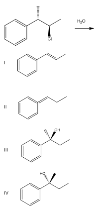 <p>Predict the Sn1 product(s) of the reaction shown.</p>