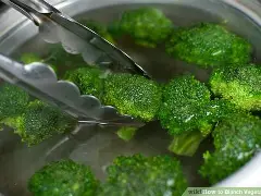 <p>Cooking food for a short period of time in boiling water or hot fat. </p><p>This is an important step in the preparation of such foods as French Fries.</p>