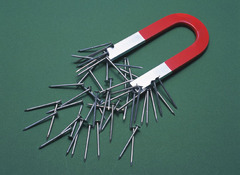 <p>Like a magnet- there are positive and negative poles </p><p>Oppositely charged poles will attract each other</p>