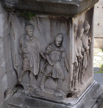 <ul><li><p><span style="background-color: transparent;">Triumphal Arch of Septimus Severus</span></p><ul><li><p><span style="background-color: transparent;">Roman Forum, Rome</span></p></li><li><p><span style="background-color: transparent;">AD 203</span></p></li><li><p><span style="background-color: transparent;">Travertine with Proconnesia marble columns&nbsp;</span></p></li><li><p><span style="background-color: transparent;">Decorative</span></p></li><li><p><span style="background-color: transparent;">First triple arch</span></p></li><li><p><span style="background-color: transparent;">Similarities of Titus’s arch</span></p><ul><li><p><span style="background-color: transparent;">Winged victory holding a trophy</span></p><ul><li><p><span style="background-color: transparent;">Depicted differently</span></p></li></ul></li><li><p><span style="background-color: transparent;">Above main arch is a sculpture of a man</span></p></li></ul></li><li><p><span style="background-color: transparent;">Imagery</span></p><ul><li><p><span style="background-color: transparent;">Stack registers - Parthia and the Arab people</span></p></li><li><p><span style="background-color: transparent;">Parthian prisoners of war</span></p><ul><li><p><span style="background-color: transparent;">Column bases</span></p></li><li><p><span style="background-color: transparent;">Phrygian cap - Parthians&nbsp;</span></p></li></ul></li></ul></li></ul></li></ul><p></p>