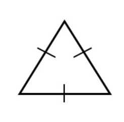 <p>2D shape - 3 vertices - 3 sides same length - equal angles of 60 degrees. </p>