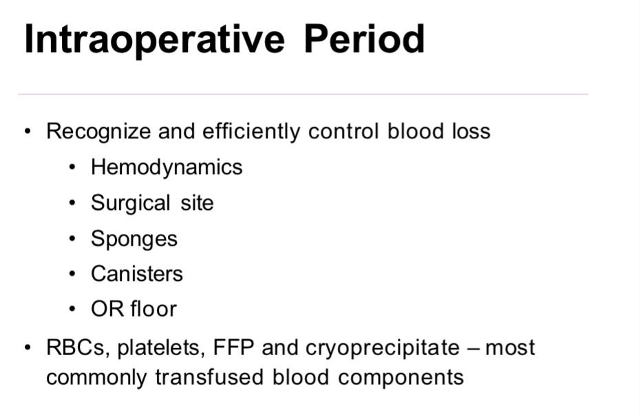<p>Recognize and efficiently control blood loss</p>