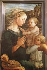<p>Form:</p><p>-tempera on wood</p><p>-3D figures</p><p>-sense of space</p><p>-elegant lines/curves</p><p>-humanism</p><p>Content:</p><p>-all humanized (mischievous look)</p><p>-Mary's halo slowing going away (divinity fading)</p><p>-Mary youthful/beautiful</p><p>-landscape through window (Flemish background)</p><p>-pearls (symbol of immaculate conception</p><p>Function:</p><p>-relate more to viewers by making humanistic images</p><p>-connect us to Mary and Jesus</p><p>Context:</p><p>-artist: Fra Filippo Lippi (monk of Carmelite order) teacher of Botticelli</p><p>-1465 CE </p><p>Early Renaissance Italy</p>