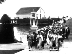 <p>The immigration station on the west coast where Asian immigrants, mostly Chinese gained admission to the U.S. at San Francisco Bay. Questioning and conditions at Angel Island were much harsher than Ellis Island in New York.</p>