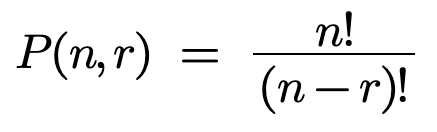 <p>arrangement of <em>r </em>out of <em>n </em>objects in ORDER & without repetition</p>