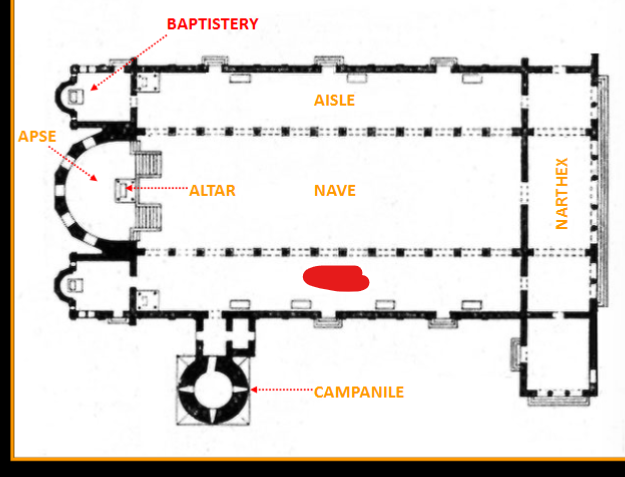 <p>Label Basilica of St. Apollinare in Classe floor plan</p>