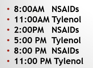 <p>Alternate drug every 3 hours</p>