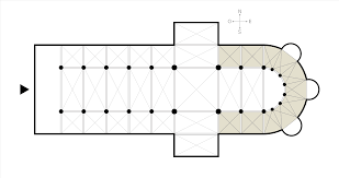<p><span>a covered walkway, specifically the semicircular aisle that wraps around the apse (rear) of a Romanesque or Gothic church's choir/altar area</span></p>
