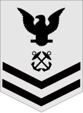 <p>One eagle above two chevrons</p>