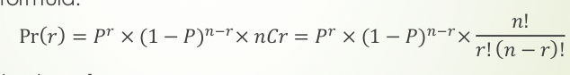 <p>P = Probability of Success</p><p>R = Number of Successes</p><p>N = Number of Trials</p>