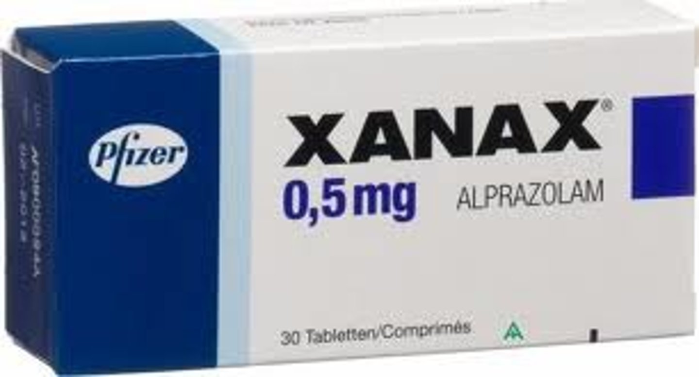 <p>Generic Name: Alprazolam</p><p>Therapeutic Class: Benzodiazepine</p><p>Indication: Anxiety</p>