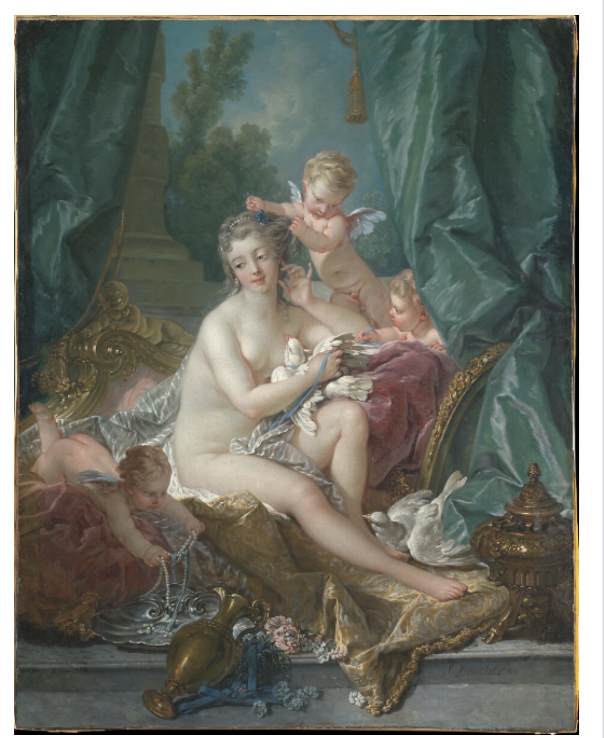 <ul><li><p><span>Boucher, Venus Getting Ready (Toilette of Venus), 1754</span></p></li></ul><p></p>