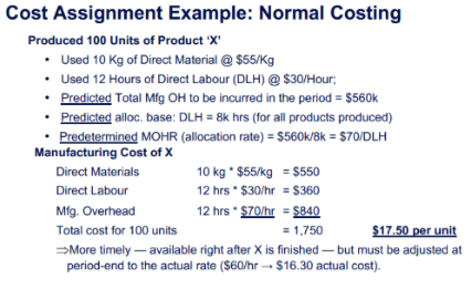 <ul><li><p>use normal costing</p></li><li><p>for directly traceable costs eg. direct material and direct labour you use actual costing</p></li><li><p>for indirect costs you use a predetermined MOH rate and adjust rate at period end. </p></li></ul><p>STEPS</p><ol><li><p>predict indirect MOH costs and allocation base quantity at period start</p></li><li><p>calc predetermined MOHR= budgetted indirect mfg costs/budgetted allocation base quantity</p></li><li><p>allocate costs throughout period using actual quantities </p></li><li><p>adjust rate at end of period</p></li></ol><p></p><p></p>