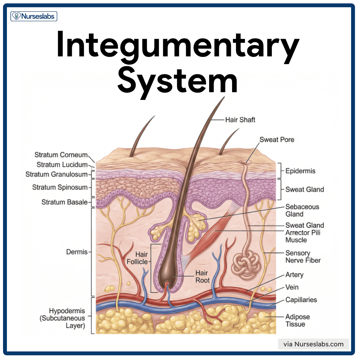 <p>Integumentary System: Major Components</p>