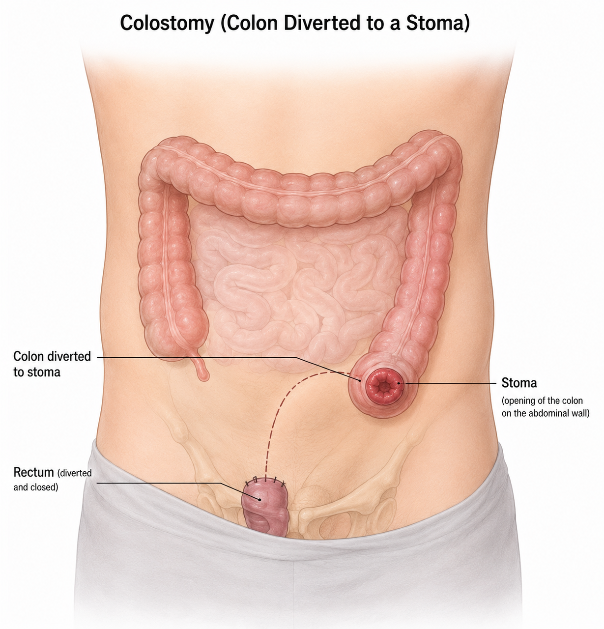 <p>What is a colostomy?</p>