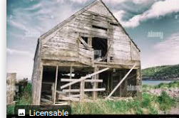 <p>worn out or ruined because of age or neglect </p>