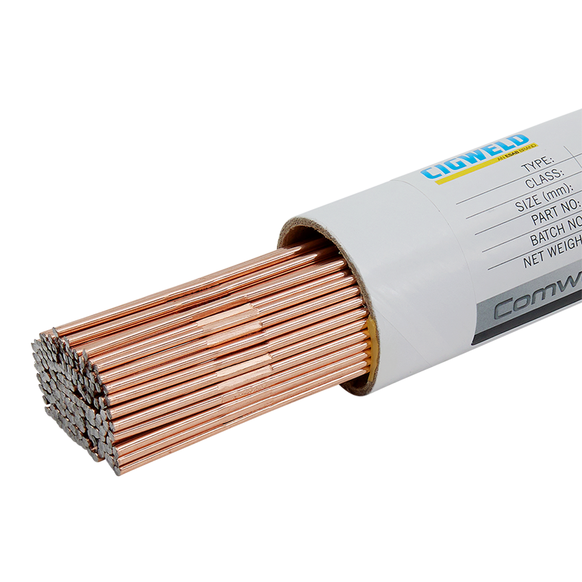 <p>Mild steel filler rod, typically 1/16–3/16 inch diameter and 36 inches long, used for welding or brazing applications requiring improved conductivity and corrosion resistance.</p>