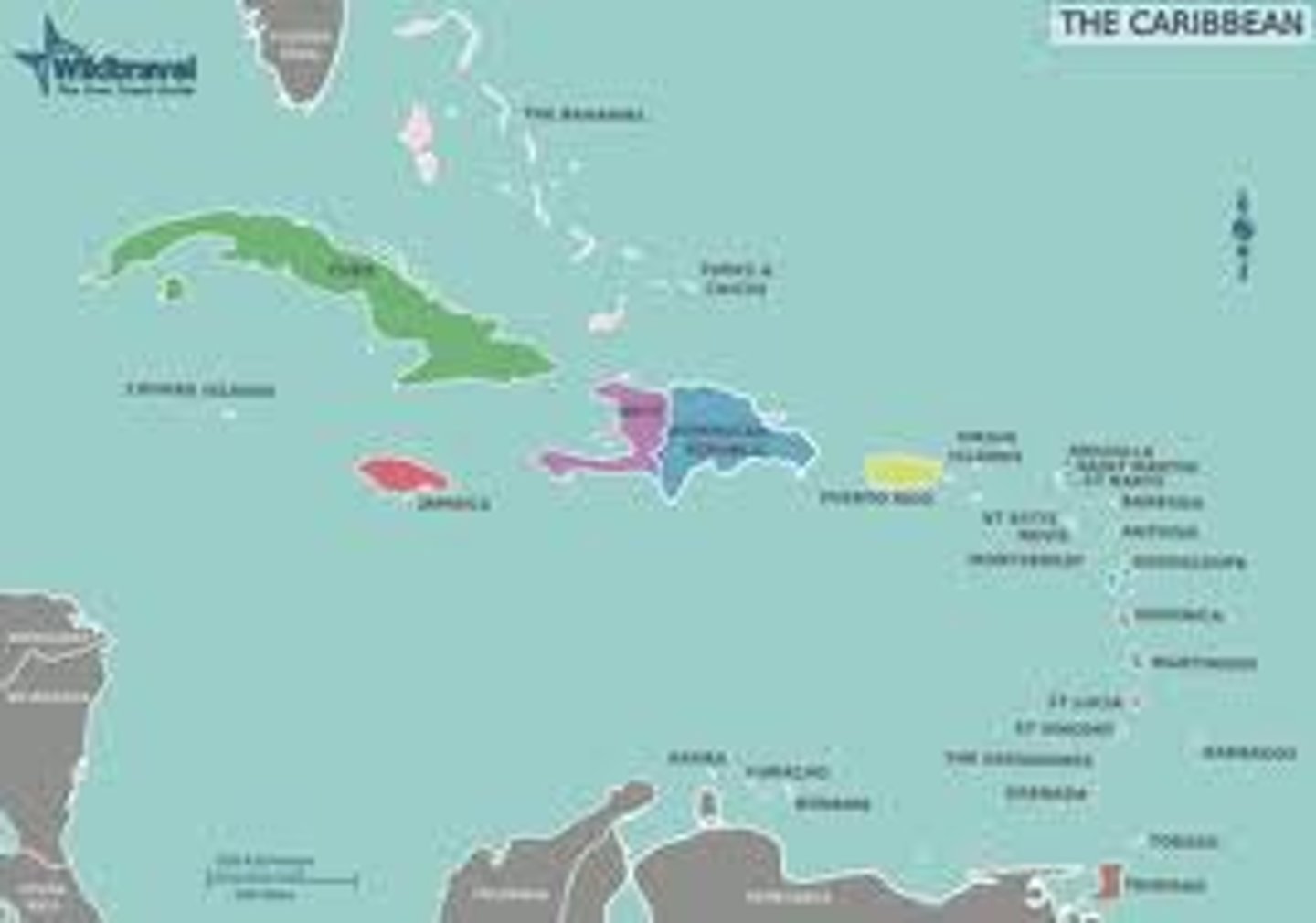 <p>les îles des Caraïbes, caraïbe (2x)</p>