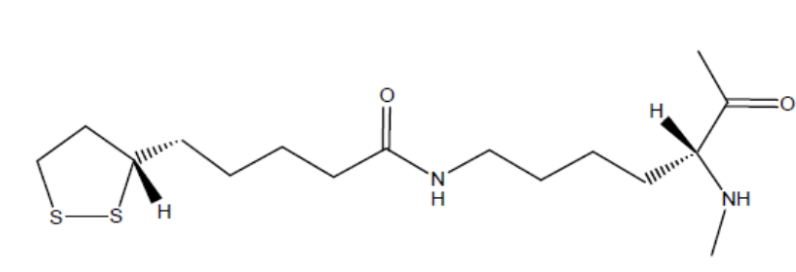 <p>The molecule shown above is a cofactor of:</p><p>&nbsp;</p><p>a) Alpha-ketoglutarate dehydrogenase</p><p>&nbsp;</p><p>b) Pyruvate carboxylase</p><p>&nbsp;</p><p>c) Succinate Dehydrogenase</p><p>&nbsp;</p><p>d) Succinyl-CoA synthetase</p><p>&nbsp;</p><p>e) Citrate Synthase</p>