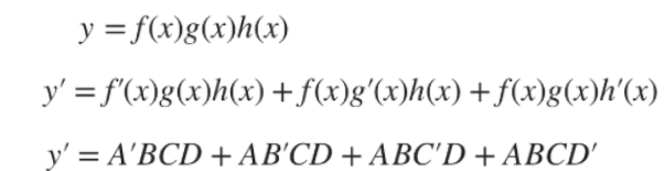 <p>product rule for three+ functions</p>