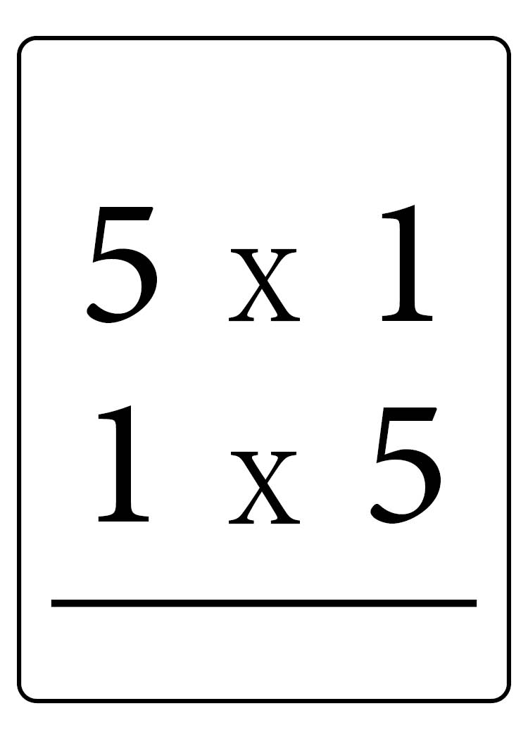<p>5×1 or 1×5 = ?</p>