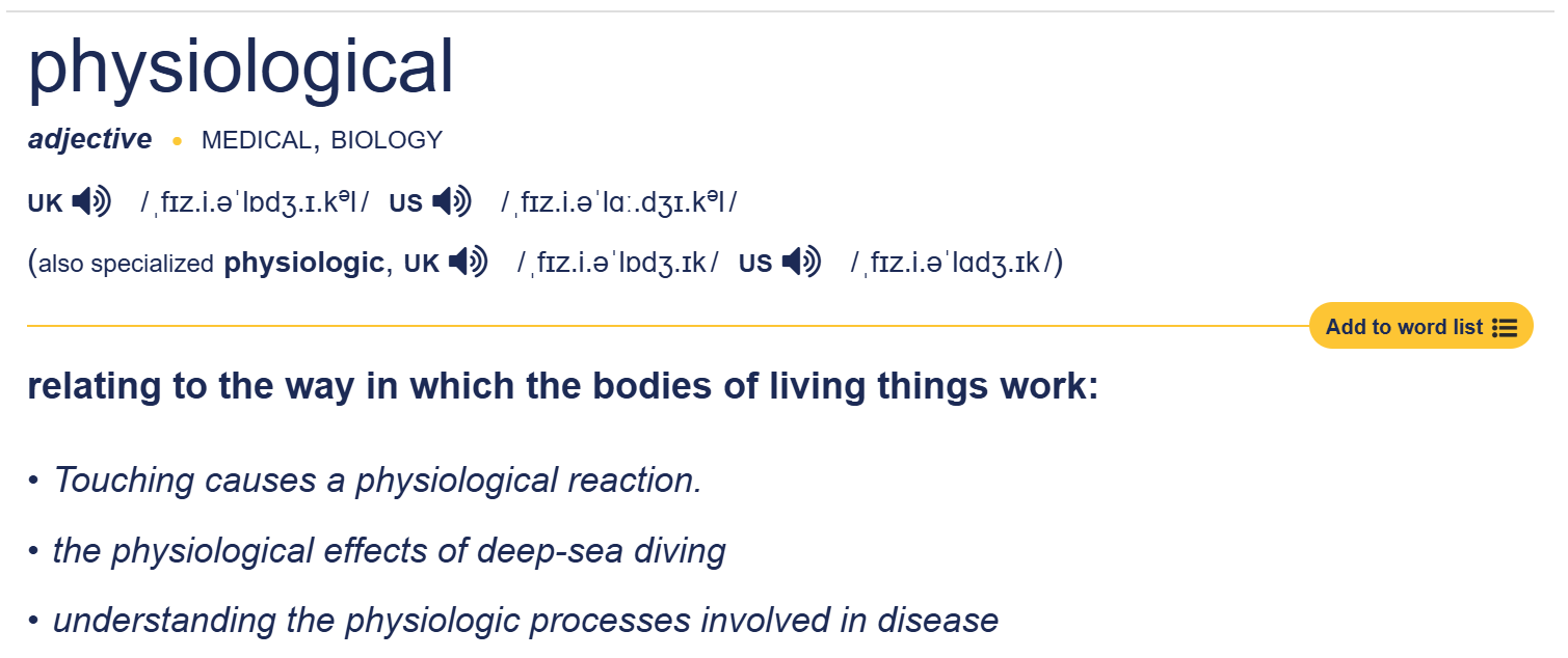 <p>Metaphor: “Full flood” conveys overwhelming physiological response.  </p><p><em>physiological - relating</em><span><strong><em> to the way in which the </em></strong></span><em>bodies</em><span><strong><em> of </em></strong></span><em>living</em><span><strong><em> things </em></strong></span><em>work</em><span><strong><em>:</em></strong></span></p>