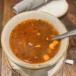 <p>House-made Crab broth, Tomato Juice, Veggies, Tabasco, Old Bay, Fresh Crabmeat</p>