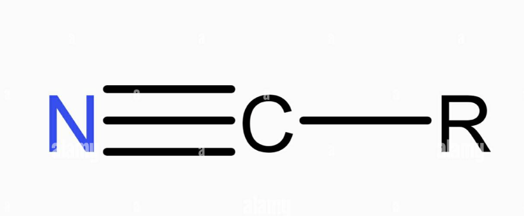 <p>A nitrile is a functional group characterized by a carbon atom triple-bonded to a nitrogen atom, typically represented as -C≡N. Nitriles are commonly found in various organic compounds and can participate in various chemical reactions. </p>