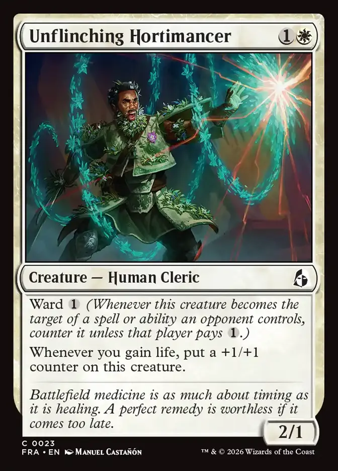 <p>Ward {1} <em>(Whenever this creature becomes the target of a spell or ability an opponent controls, counter it unless that player pays {1}.)</em></p><p>Whenever you gain life, put a +1/+1 counter on this creature.</p>