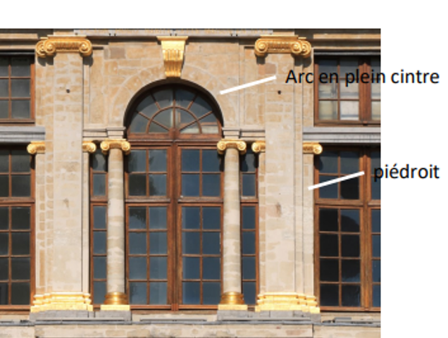 <p>Un <strong>piédroit</strong> est le montant vertical qui forme le cadre latéral d’une baie (porte, fenêtre ou arcade).</p><p>Voici l'essentiel à retenir pour ton examen :</p><ul><li><p><strong>Fonction :</strong> Il sert de <strong>support porteur</strong> au couvrement de l'ouverture, qu'il s'agisse d'un linteau, d'un arc ou d'une plate-bande.</p></li><li><p><strong>Rôle structurel :</strong> Il reçoit les charges de la partie supérieure et les transmet vers le sol.</p></li><li><p><strong>Composition :</strong> Dans une baie classique, on trouve généralement deux piédroits (un de chaque côté).</p></li><li><p><strong>Point technique :</strong> Pour mieux reprendre les charges d'un linteau ou d'un arc, les piédroits peuvent être <strong>épaissis</strong> (on parle alors d'épaulement) afin d'éviter leur décollement ou leur déformation</p></li></ul><img src="https://assets.knowt.com/user-attachments/67a464a2-5b21-4c9b-afff-06c38267c1ed.png" data-width="100%" data-align="center"><p></p>