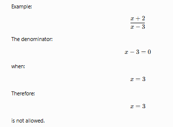 <p>Division by zero is undefined.</p><p><strong>Memory Trick</strong></p><blockquote><p><strong>"Zero below means no-go."</strong></p></blockquote><p></p>