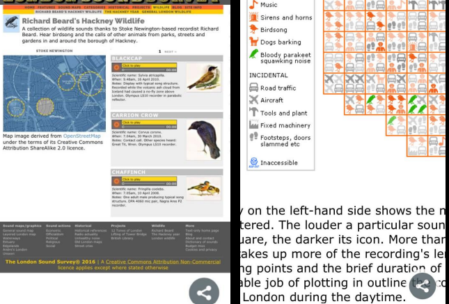 <p>a collaborative, open-access online collection of over 2,000 field recordings documenting the acoustic environment of London, created by Ian Rawes in 2009. It maps the city’s everyday sounds, wildlife, and industrial noises—including the Thames—alongside historical descriptions dating back to the 11th century.</p>