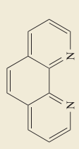 <p>Phenanthrolin (phen) er en neutral ligand, som kan danne to bindinger med metalioner, og den har ingen ladning.</p>