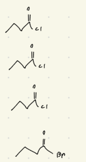 <p>change the OH to the halogen</p>