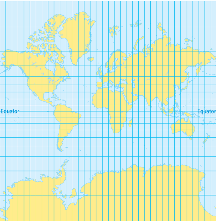 <p>mercator projection</p>