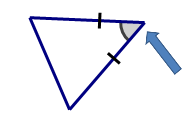 <p>The angle formed by the legs of an isosceles triangle.</p>