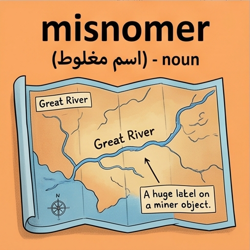 <p>a wrong or inaccurate name or designation.</p>