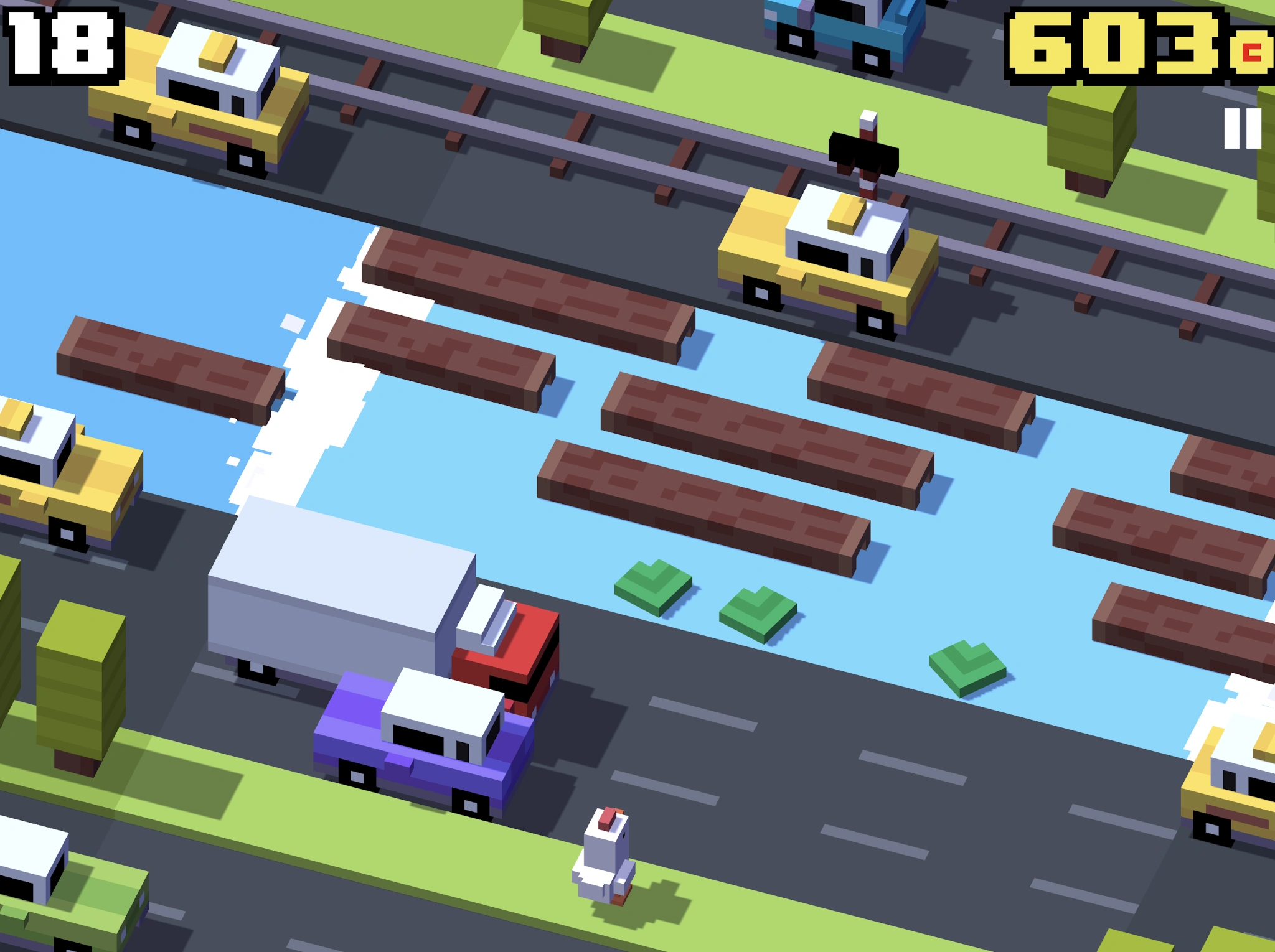 <p><strong>Crossy Road (2014)</strong></p><p><strong>Genre:</strong> Action</p><p><strong>Subgenres:</strong> Endless arcade, lane crossing, score attack</p>