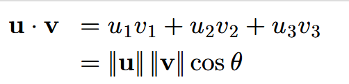<p><span>given vectors 𝐮=〈𝑢1,𝑢2,𝑢3〉 and 𝐯=〈𝑣1,𝑣2,𝑣3〉; it is the sum of the products of the components</span></p>