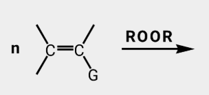 <p>polymerization with alkenes (peroxide)</p>