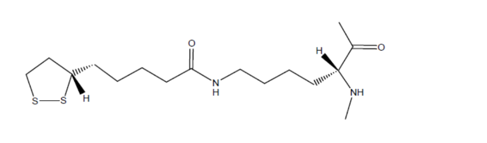 <p>The molecule shown is a(n):&nbsp;&nbsp;</p><p>&nbsp;</p><p>a) Acetyl-CoA</p><p>&nbsp;</p><p>b) Lipoamide</p><p>&nbsp;</p><p>c) Biotin</p><p>&nbsp;</p><p>d) Coenzyme A</p><p>&nbsp;</p><p>e) Flavin mononucleotide</p>