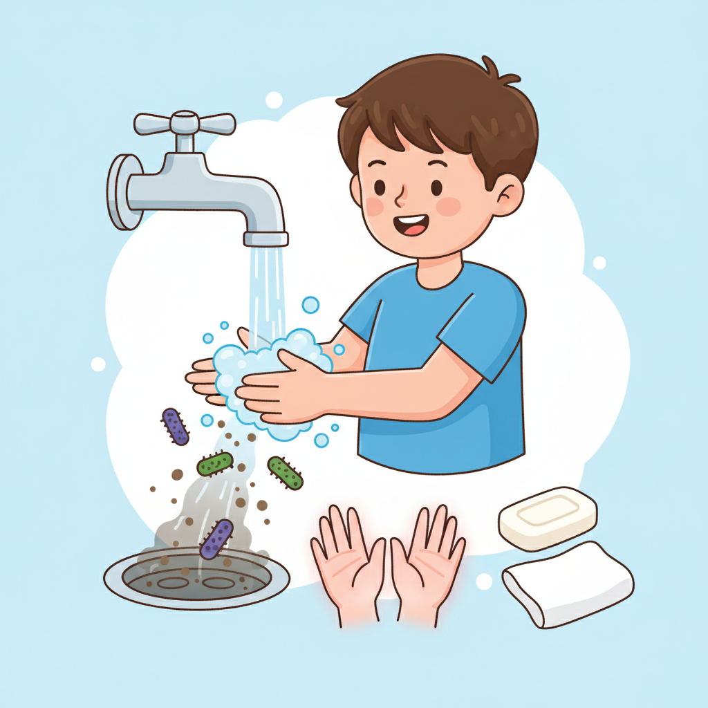 <p>To wash and remove dirt, germs, or unwanted things.</p>