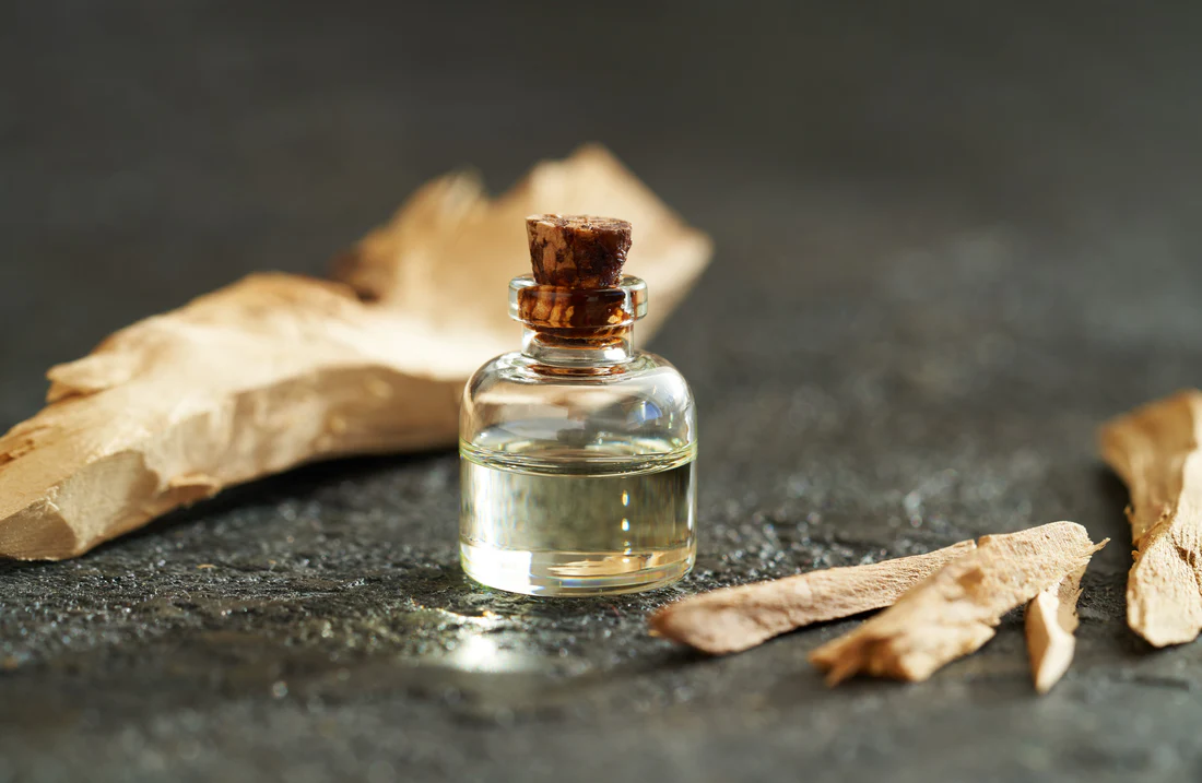 <p><strong>Common name</strong>: White Sandalwood</p><p><strong>Part used</strong>: Core wood of tree trunk</p><p><strong>Uses</strong>: Antimicrobial, antiviral, antipsychotic, antihyperglycemic, antihyperlipidemic</p><p><strong>Constituents</strong>: Santalol, bergamotol (sesquiterpenoids); santalene, bergamotene (sesquiterpenes)</p>
