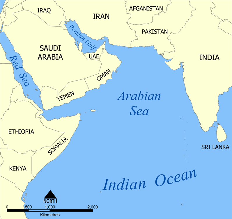 <p>Аравийское море — море между Аравийским полуостровом и Индией; торговые маршруты, рыболовство</p>