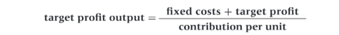 <p>The level of output that is needed to earn a specified amount of profit </p>