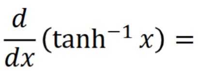 <p>d/dx of Inverse Hyperbolic Functions</p>