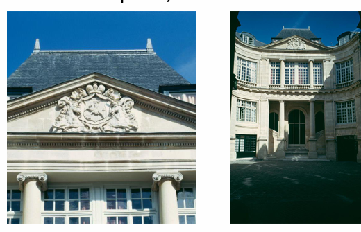 <ul><li><p>Courtyard and garden are arranged differently than in a typical hôtel particulier</p></li><li><p>Main rooms face the river</p></li><li><p>Greater emphasis on views and landscape</p></li><li><p>Garden becomes a key visual feature</p></li></ul><ul><li><p>Strong relationship between building and river setting</p></li><li><p>Combines urban residence with the feeling of a country estate</p></li></ul><p></p>