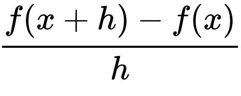 <p>f(x+h)-f(x)/h</p><ul><li><p class="has-focus">h cannot equal 0</p></li><li><p class="has-focus">same as slope (secant line on a graph, AROC)     EXAMPLE: Find the difference quotient of f(x)=2x-1</p></li><li><p class="has-focus">1.) Replace x in the original function with (x+h), so 2(x+h)-1</p></li><li><p class="has-focus">2.) Take substituted function and subtract from original given function, so [2(x+h)-1]-(2x-1)/h</p></li><li><p class="has-focus">3.) Distribute, so [(2x+2h)-1]-2x+1/h</p></li><li><p class="has-focus">4.) Cancel out, and divide remaining h-terms by h; 2x and -2x cancel, -1 and 1 cancel, leaving (2h)/h ——— (2h)/h=2</p></li><li><p class="has-focus">FINAL ANSWER: 2 — if you want to find the function of the secant line, then plug in resulting slope to point-slope form [y-y¹=m(x-x¹)]<br></p></li></ul><p></p>