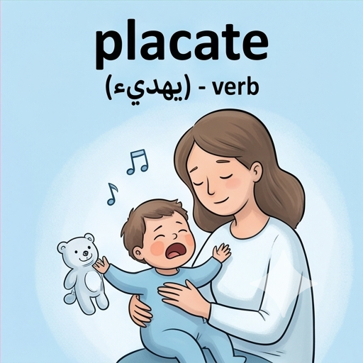 <p>make (someone) less angry or hostile.</p>